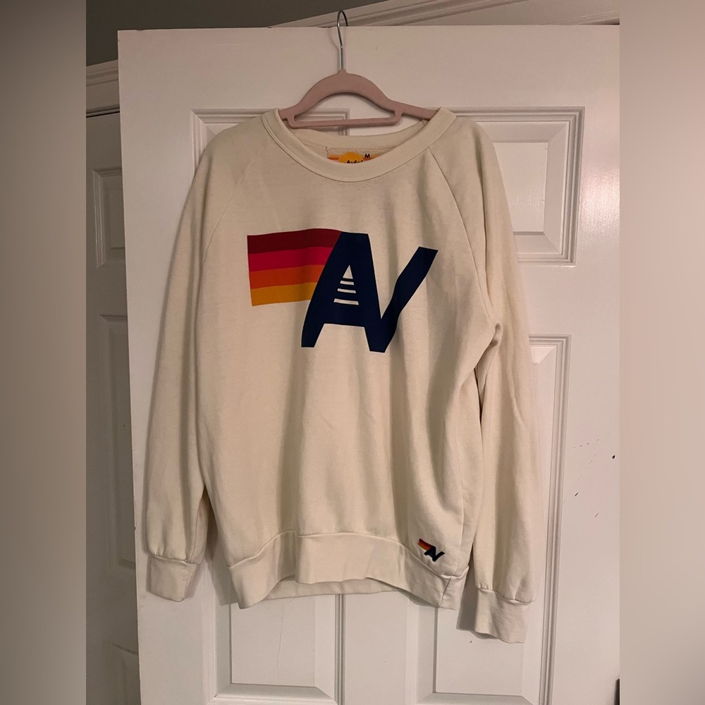LOGO RELAXED CREW SWEATSHIRT - VINTAGE WHITE